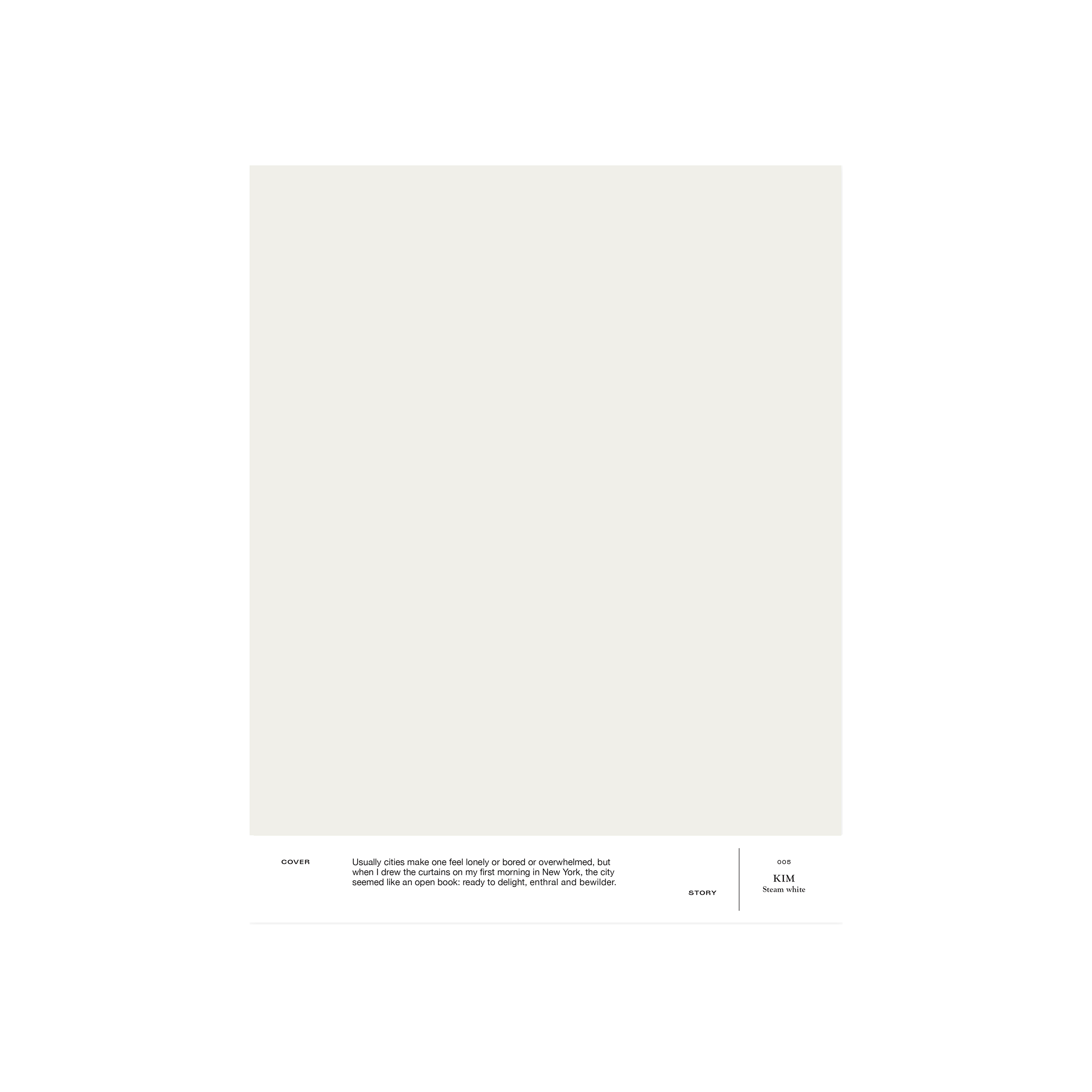 Lämmin vaaleanharmaa sisämaali Cover Story 005 KIM