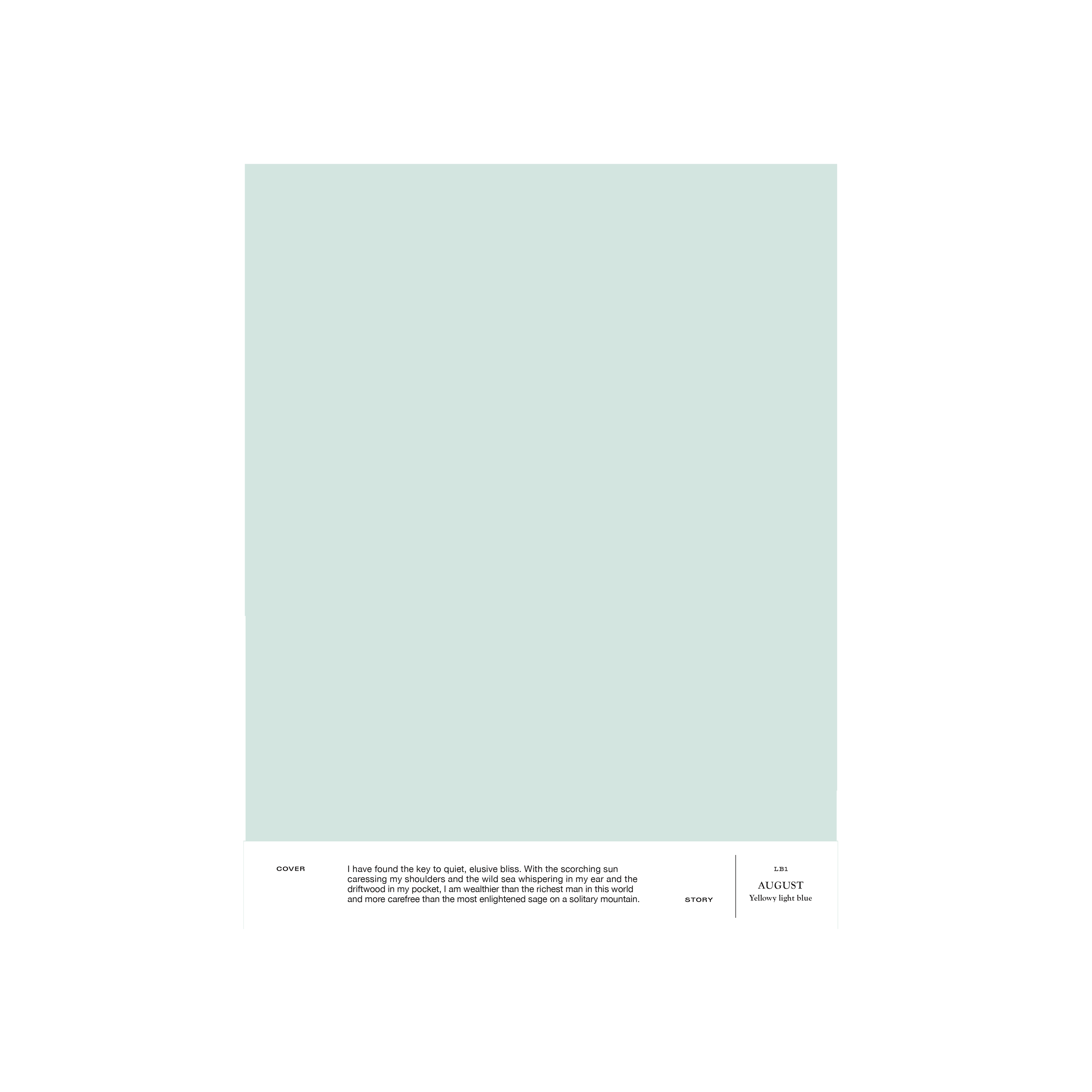 Utuinen vaaleansininen sisämaali Cover Story LB1 AUGUST
