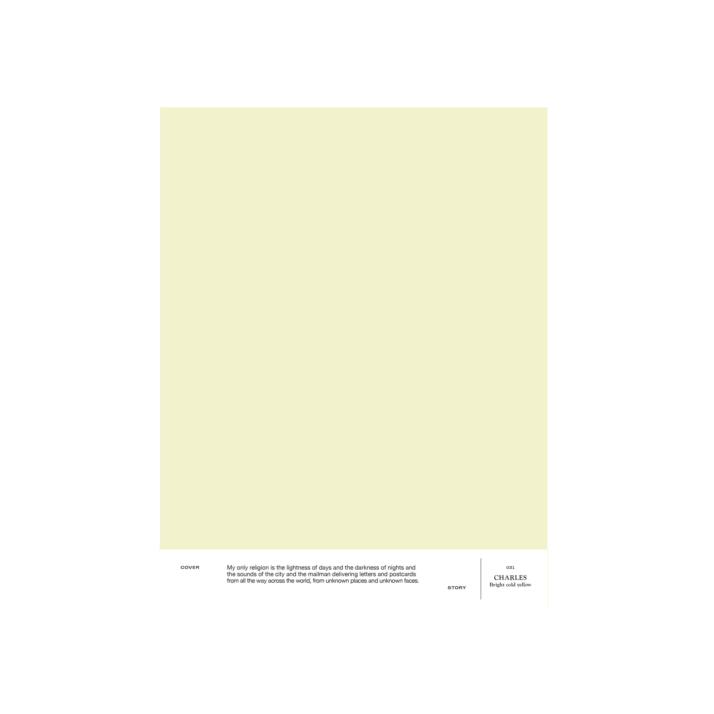 Kirkas kylmänkeltainen sisämaali Cover Story 031 CHARLES